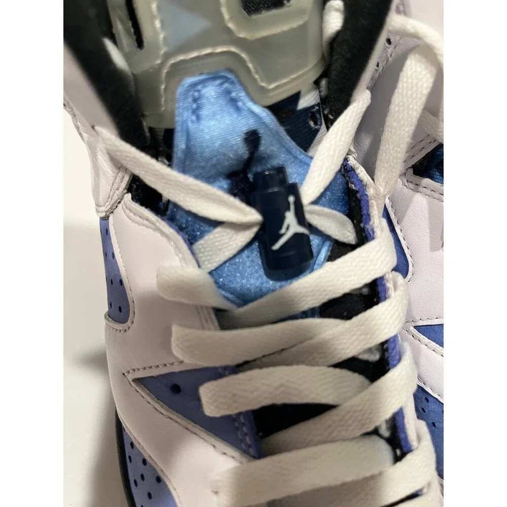 Air Jordan 6 Retro UNC White University Blue Men’s Basketball Shoes Size 6.5Y